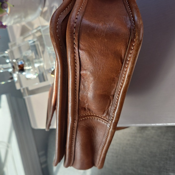 COACH Limited Edtn 100th Anniv. Olympics British Tan Leather Compartment Bag - Picture 5 of 10